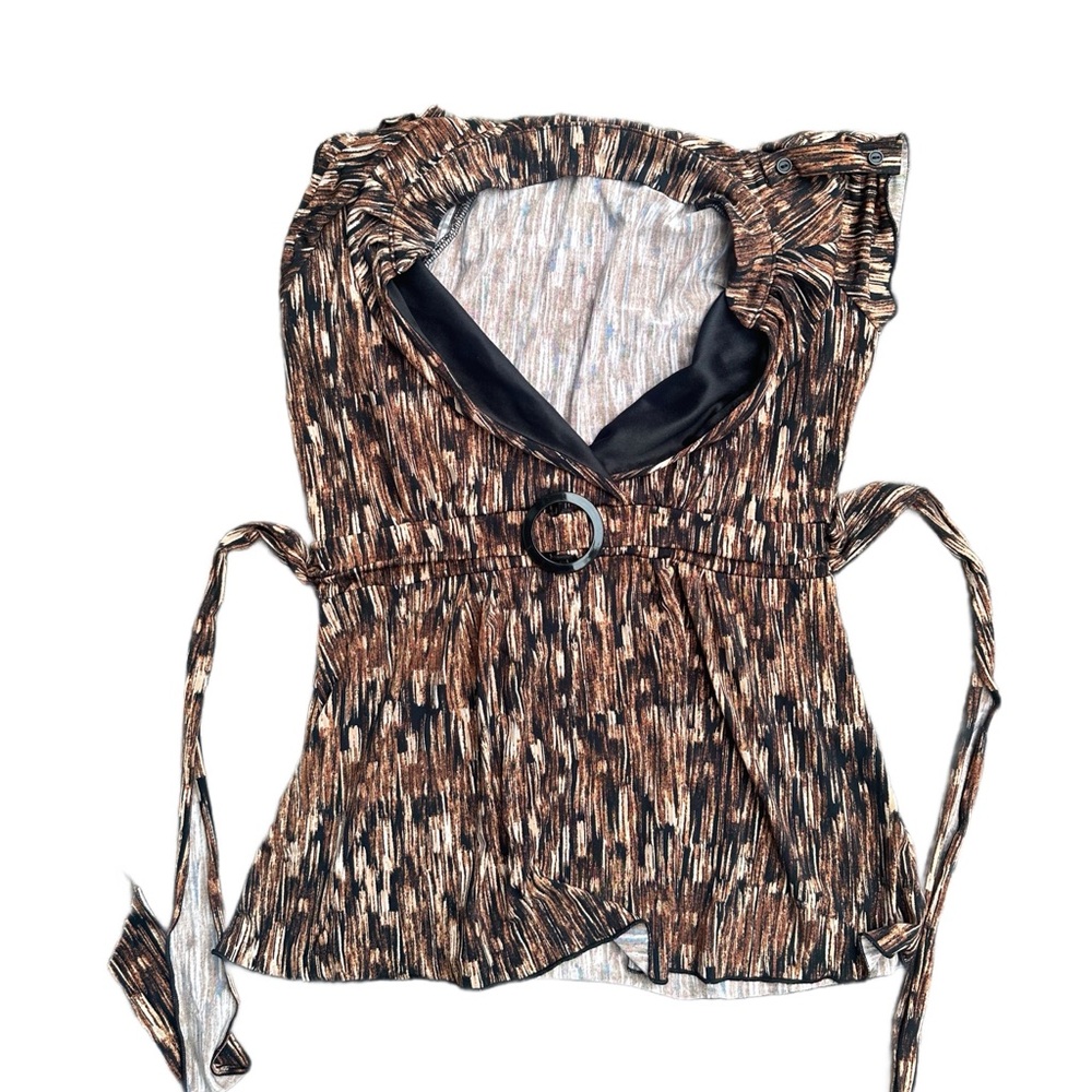 Women's Brown Patterned Top